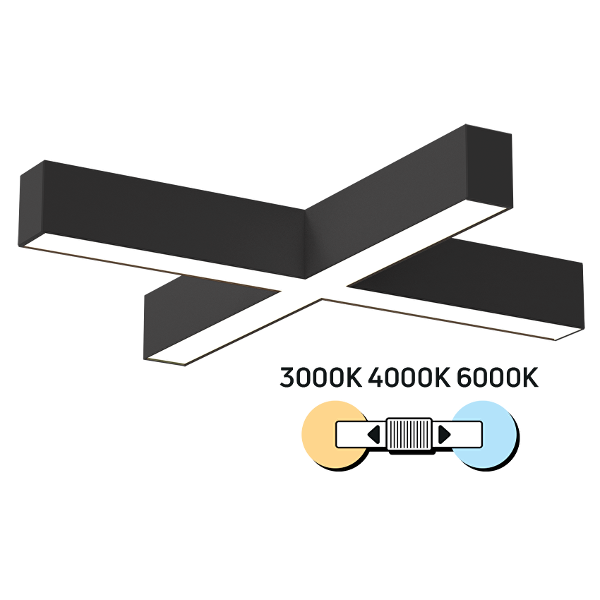 LED X-освeтително тяло CCT, черно, 40W / LOLFCX40CCT