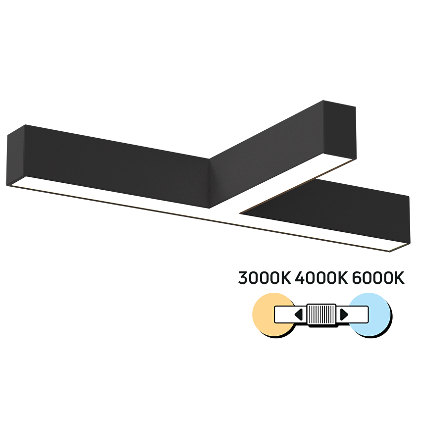 LED T-освeтително тяло CCT, черно, 30W / LOLFCT30CCT