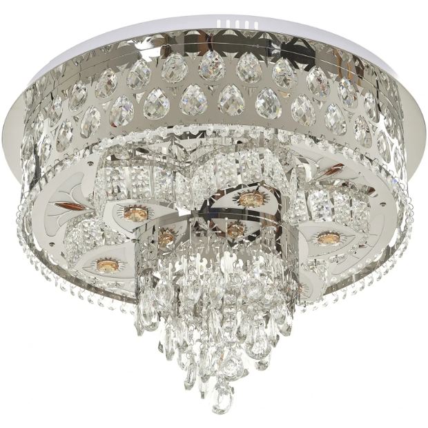 Плафониера Aisha, хром, led 52w, 3000-6000k+RGB, 4058/600