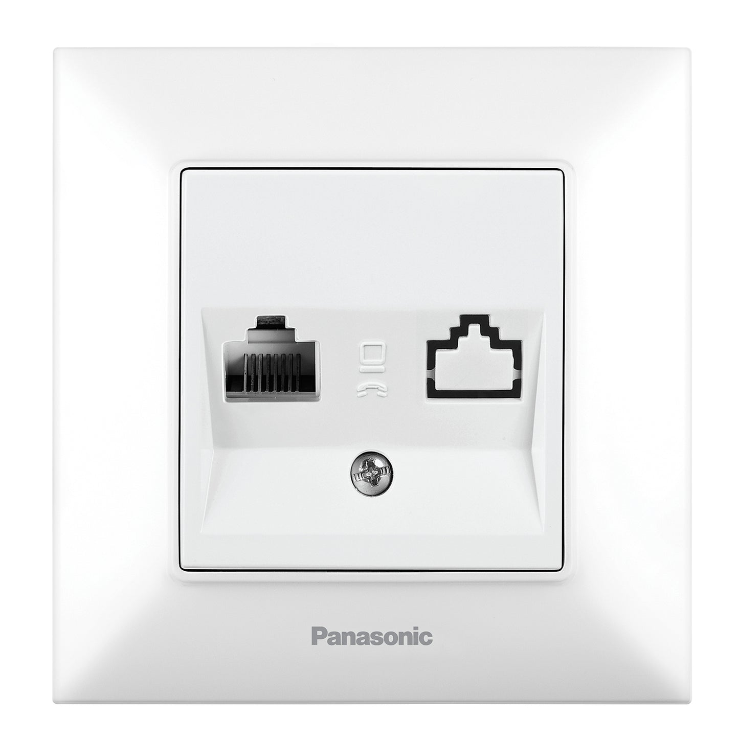 PANASONIC - Телефонна розетка Panasonic Arkedia Slim бял WNTC0402-2WH