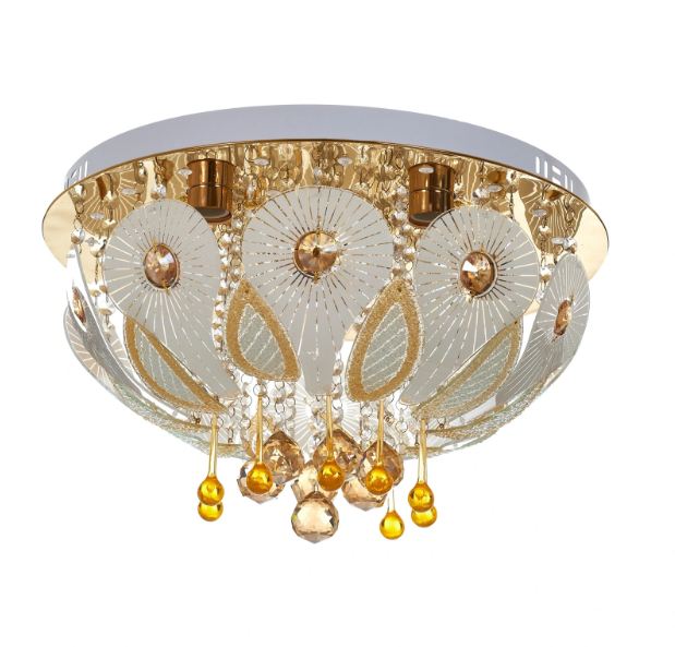 Кристален плафон, злато, 6x40w+led rgb, 1834/50 gd