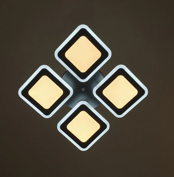 Плафон Cole със смарт управление, черен, led 136w, 3000-6000k, 2810BK/4T