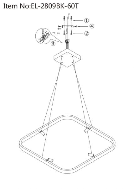 Полилей Aiden със смарт управление, черен, led 98w, 3000-6000k, 2809BK/60T