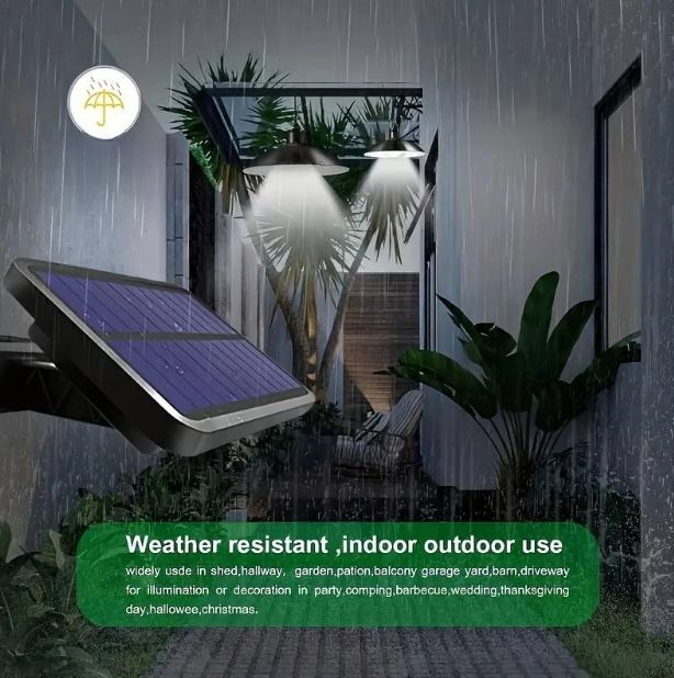 Комплект 2бр. Пендели Solar със соларен панел и дистанционно, димиране, бяла светлина 4000k, 1.5W, 5V, 2946