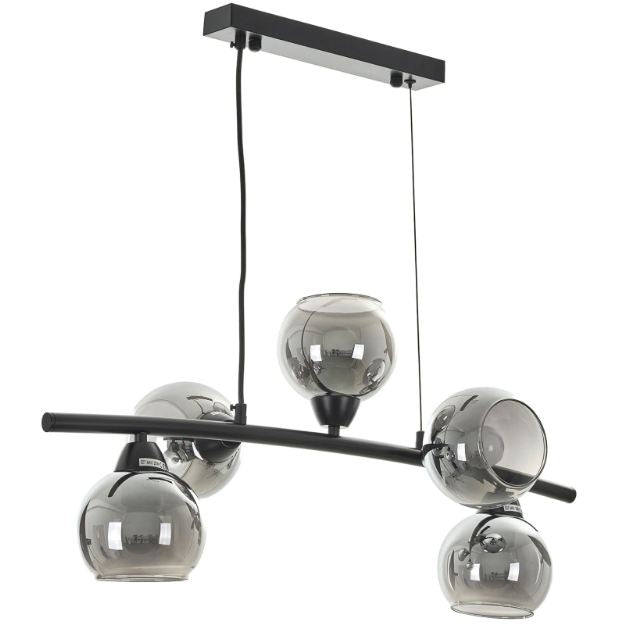 Полилей Bellhoop, черен, 5xE27, 3034/5