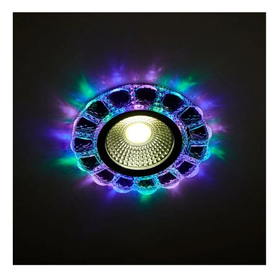 Луна за вграждане Dance, хром, led 3w 4000k + 3w RGB, 2640