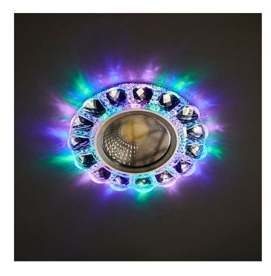 Луна за вграждане Dance, хром, led 3w 4000k + 3w RGB, 2640