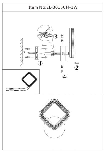 Аплик Estela хром, led 16w, 3000-6000k, 3015CH/1W