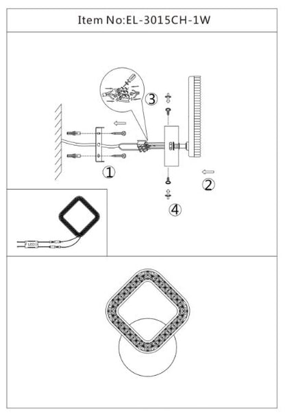 Аплик Estela хром, led 16w, 3000-6000k, 3015CH/1W