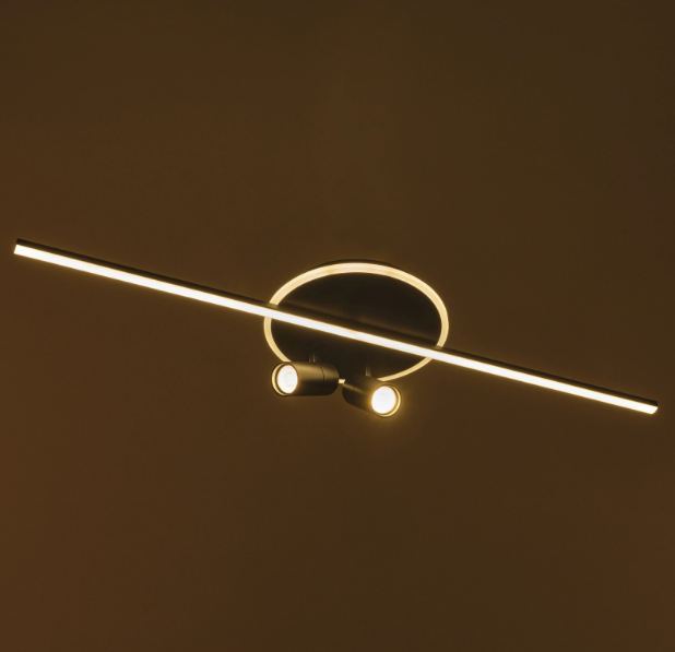 Плафон със смарт управление Evora, черен, led 46w, 3590lm, 3000-6000k, 4011 bk
