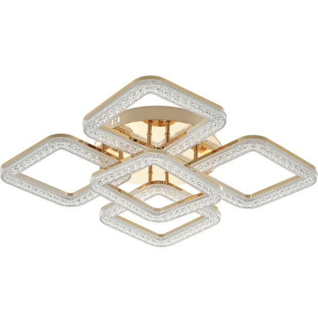 Плафон Estela със смарт управление, златен, led 160w, 3000-6000k, 3015GD/5T