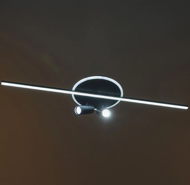 Плафон със смарт управление Evora, черен, led 46w, 3590lm, 3000-6000k, 4011 bk