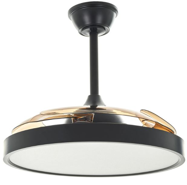 Полилей с вентилатор Twist, черен, led 96w, 3000k-6500k, 9600Lm, 3024 bk