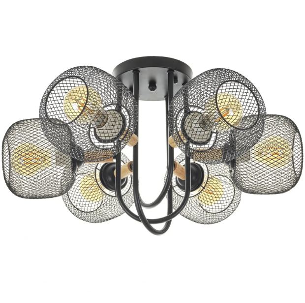 Полилей Mesh, черен, 6xE27, 4120/6 BK