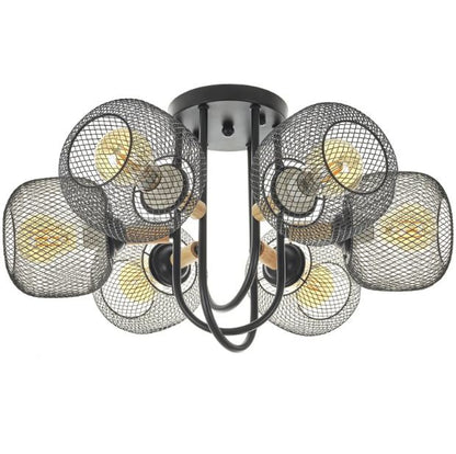 Полилей Mesh, черен, 6xE27, 4120/6 BK