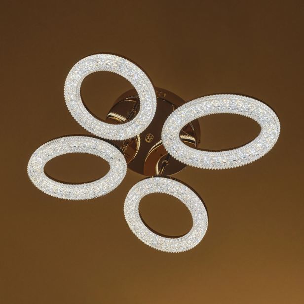 Плафон Elsa със смарт управление, златен, led 88w, 3000-6000k, 2808GD/4TB