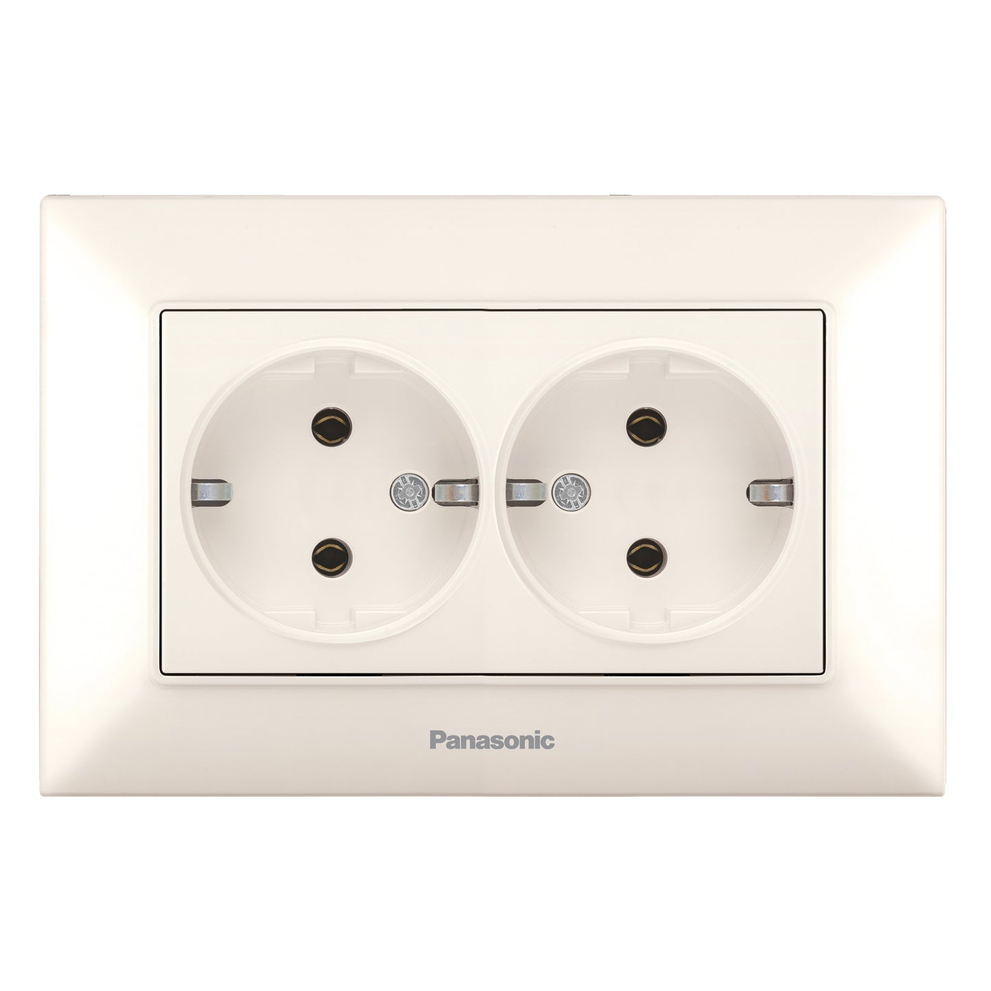 PANASONIC - Двоен контакт Panasonic Arkedia Slim крем WNTC0205-2BG