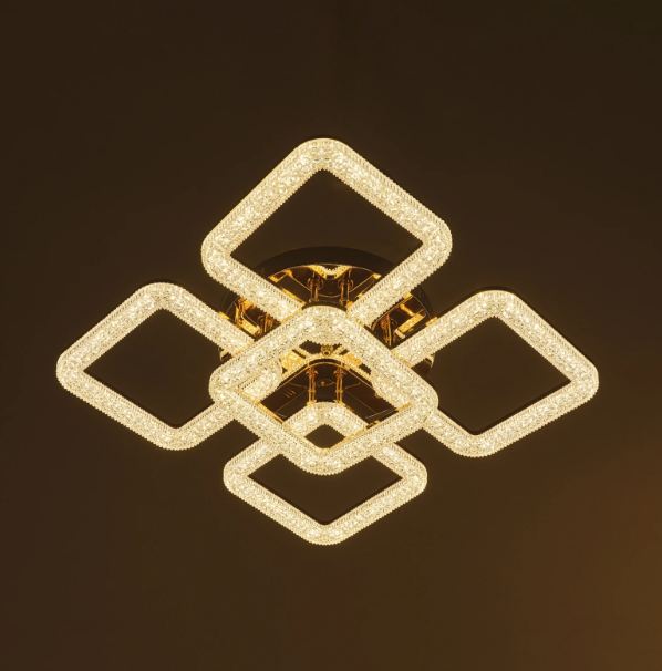 Плафон Estela със смарт управление, златен, led 160w, 3000-6000k, 3015GD/5T