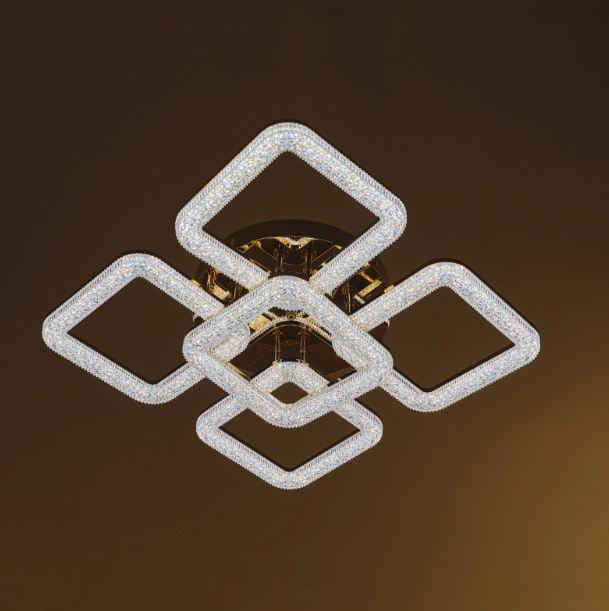 Плафон Estela със смарт управление, златен, led 160w, 3000-6000k, 3015GD/5T