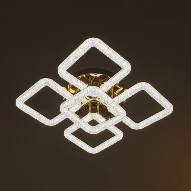 Плафон Estela със смарт управление, златен, led 160w, 3000-6000k, 3015GD/5T