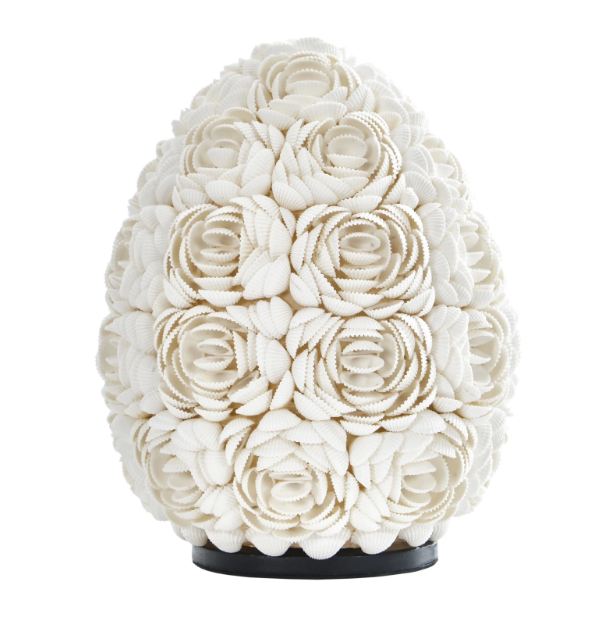 Настолна лампа от мидички, бяла, 1x40w, eli 23/eg