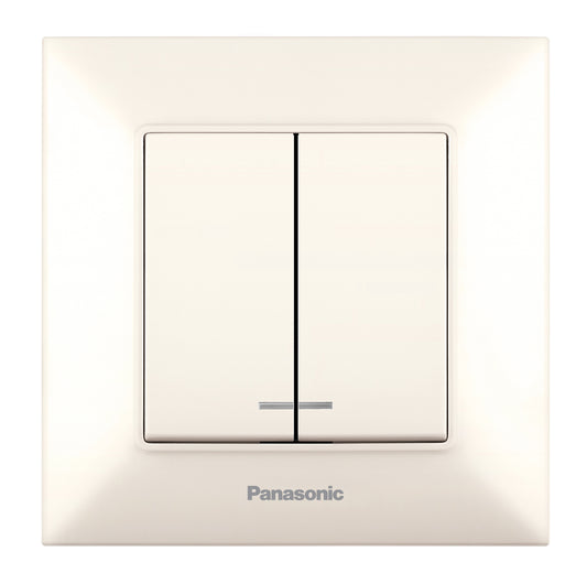 PANASONIC - Сериен ключ светещ Panasonic Arkedia Slim крем WNTC0010-2BG