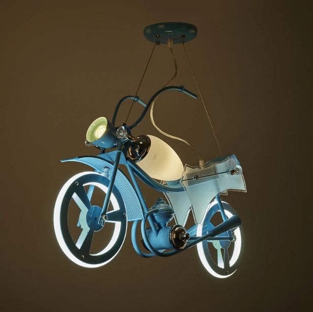 Полилей Wheels, син, 3000k-4000k-6000k, led 52w+1xe14+1xmr11, 2650 bl