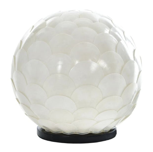 Настолна лампа от седеф, бяла, 1x40w, eli 22/round