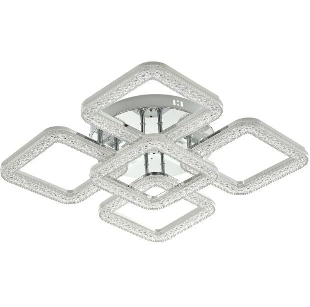 Плафон Estela със смарт управление, хром, led 160w, 3000-6000k, 3015CH/5T