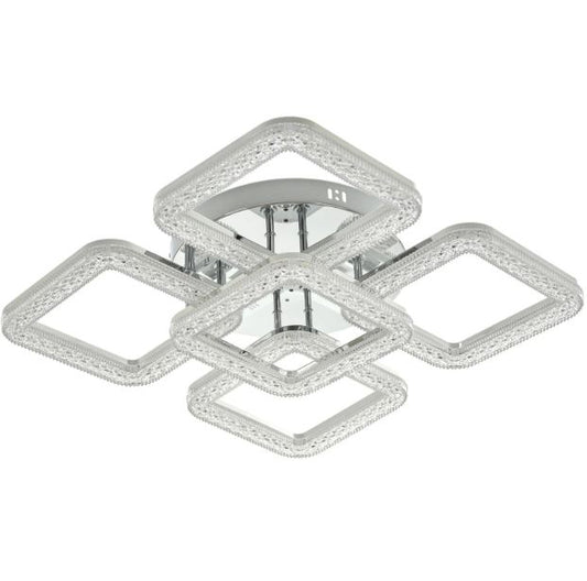 Плафон Estela със смарт управление, хром, led 160w, 3000-6000k, 3015CH/5T