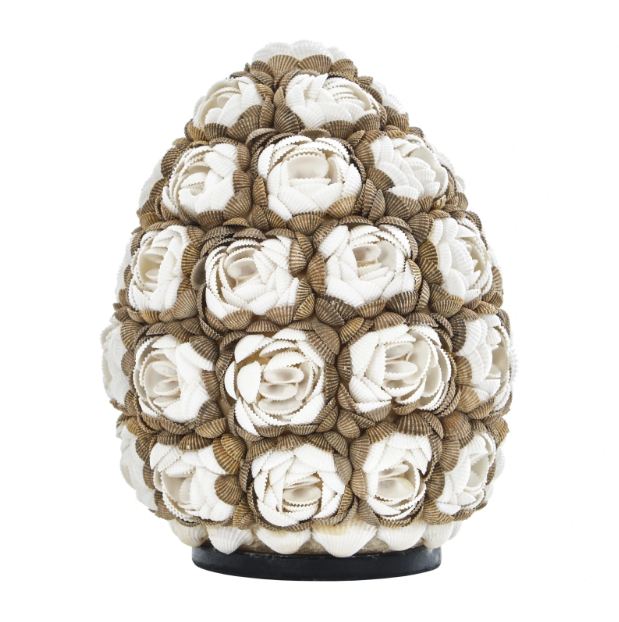 Настолна лампа от мидички, кафява, 1x40w, eli 23/eg cf