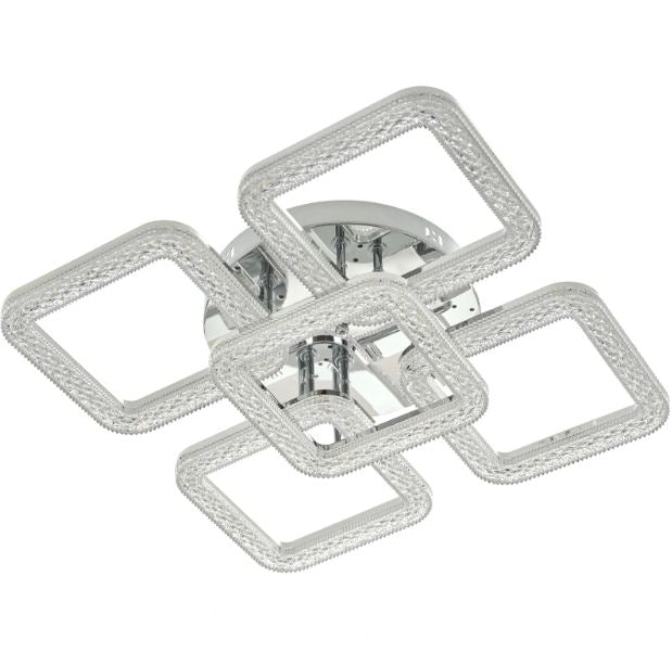 Плафон Estela със смарт управление, хром, led 160w, 3000-6000k, 3015CH/5T