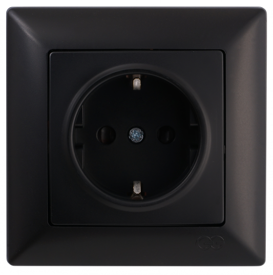 Контакт +2USB Visage черен / 409816