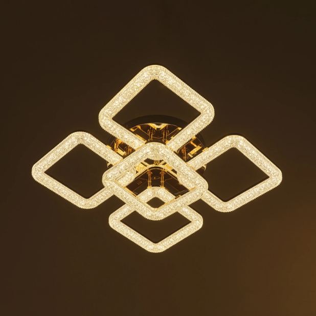 Плафон Estela със смарт управление, хром, led 160w, 3000-6000k, 3015CH/5T