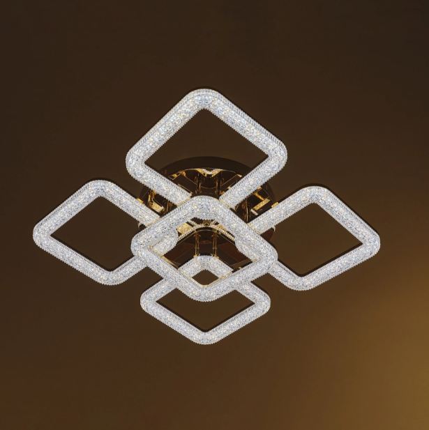 Плафон Estela със смарт управление, хром, led 160w, 3000-6000k, 3015CH/5T