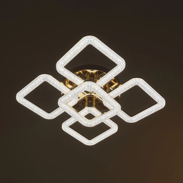 Плафон Estela със смарт управление, хром, led 160w, 3000-6000k, 3015CH/5T