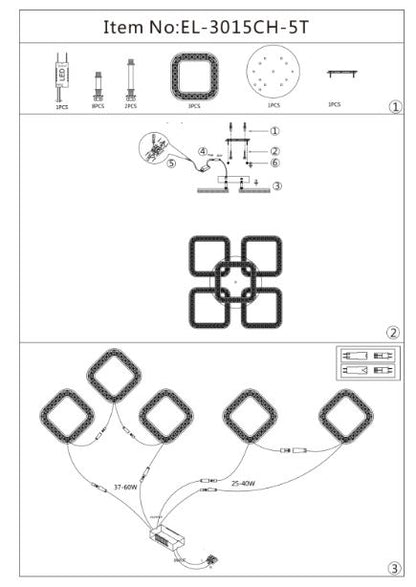 Плафон Estela със смарт управление, хром, led 160w, 3000-6000k, 3015CH/5T