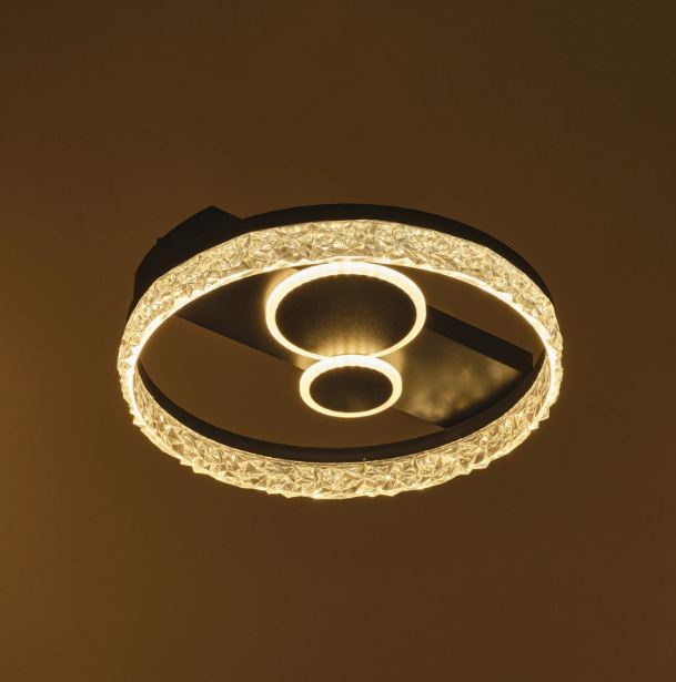 Плафон Glyndon със смарт управление, черен, led 82w, 3000-6000k, 2812BK/50T