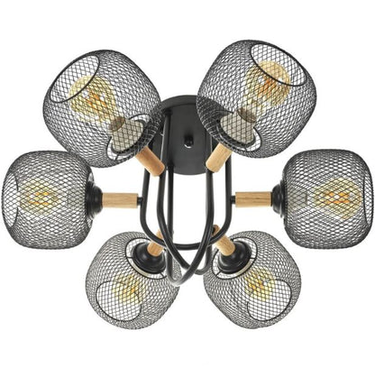 Полилей Mesh, черен, 6xE27, 4120/6 BK