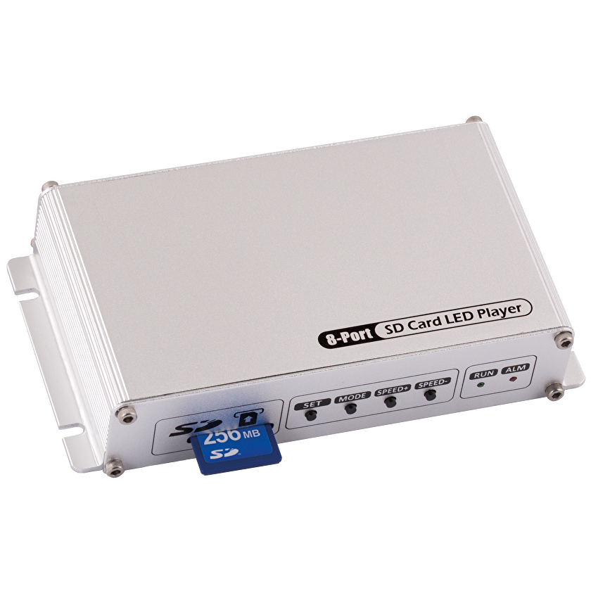 Контролер за дигитално LED осветление, SD-карта, 8 портa x 2048 пиксела, 5-24V DC/SDC8