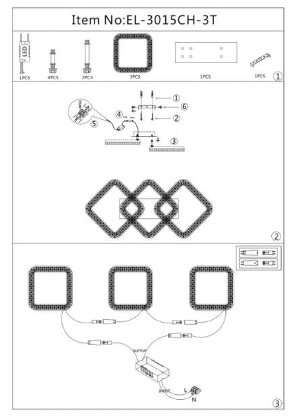 Плафон Estela със смарт управление, хром, led 96w, 3000-6000k, 3015CH/3T