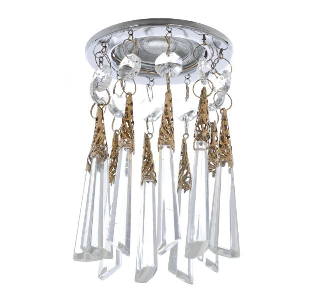 Стъклена луна, хром, 1x40w, 1495 ch