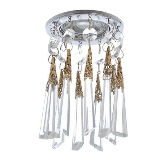 Стъклена луна, хром, 1x40w, 1495 ch