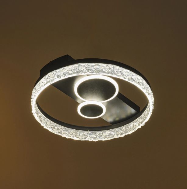 Плафон Glyndon със смарт управление, черен, led 82w, 3000-6000k, 2812BK/50T