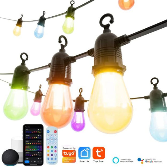 Светещ гирлянд Smarty, черен, 2700k-4000k-6400k + RGB, led 12w, 2712