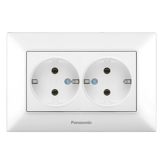 PANASONIC - Двоен контакт Panasonic Arkedia Slim бял WNTC0205-2WH