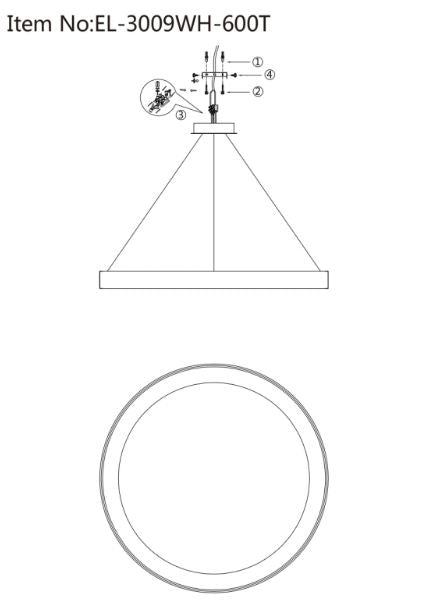 Полилей Xander със смарт управление, черен, led 68w, 3000-6000k, 3009BK/600T