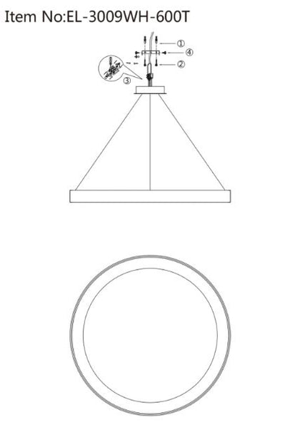 Полилей Xander със смарт управление, черен, led 68w, 3000-6000k, 3009BK/600T
