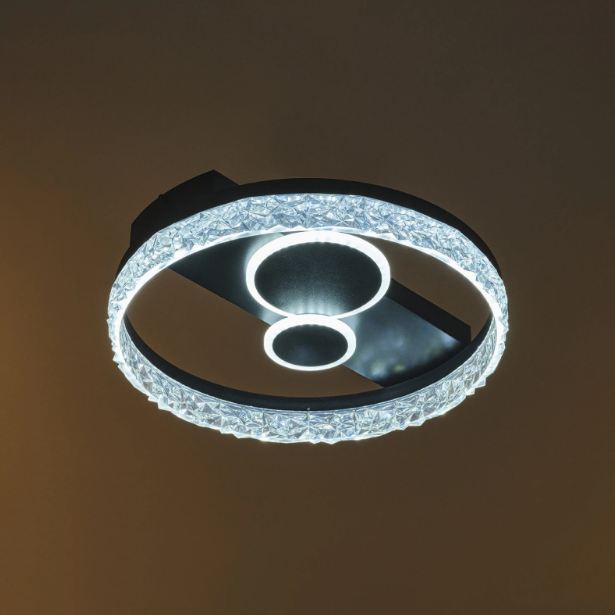 Плафон Glyndon със смарт управление, черен, led 82w, 3000-6000k, 2812BK/50T