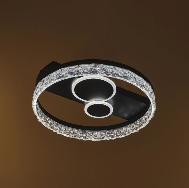 Плафон Glyndon със смарт управление, черен, led 82w, 3000-6000k, 2812BK/50T